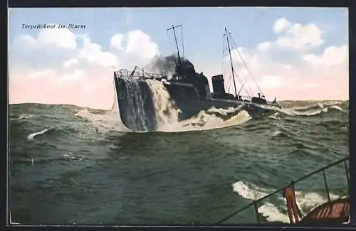 AK Hochseetorpedo im Sturm