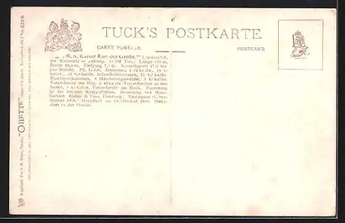 Künstler-AK Kriegsschiff S. M. S. Kaiser Karl der Grosse in stürmischer See