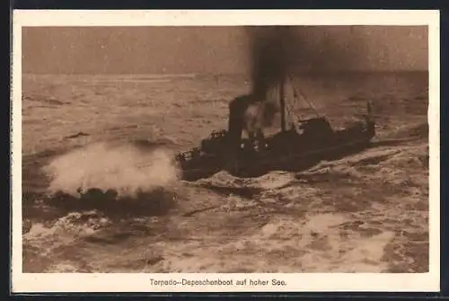 AK Torpedo-Depeschenboot auf hoher See