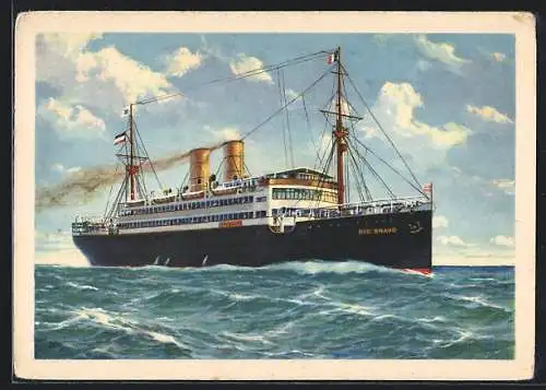 AK Doppelschrauben-Dampfer Rio Bravo auf See, Passagierschiff, Nordd. Lloyd Bremen