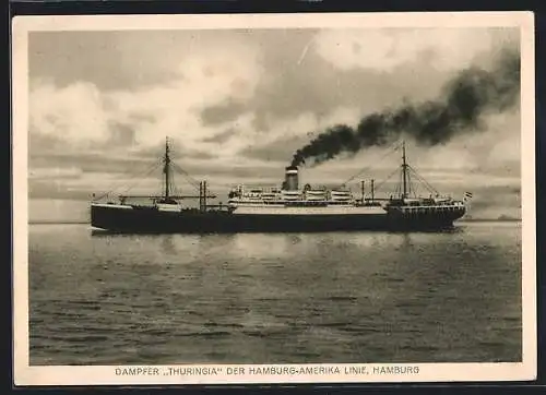 AK Passagierschiff Thuringia der Hapag auf der Unterelbe