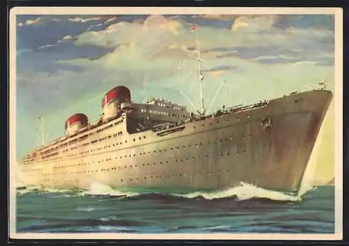 AK Passagierschiff Conte Grande / Conte Biancamano auf hoher See