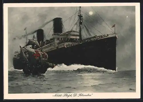 AK Passagierschiff Columbus des Nordd. Lloyd, Karavelle Santa Maria