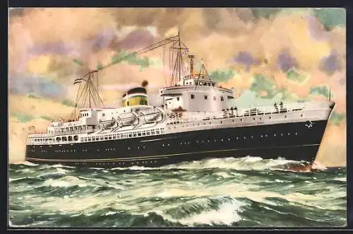AK Passagierschiff Koningin Emma auf hoher See