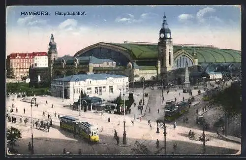 AK Hamburg-St.Georg, Strassenbahn am Hauptbahnhof