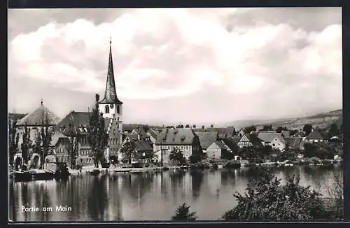AK Margetshöchheim / Main, Teilansicht mit Kirche