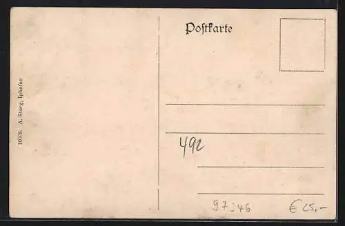 AK Birklingen / Iphofen, Flusspartie mit Kirche