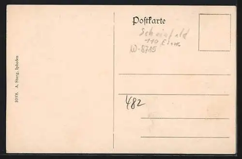 AK Birklingen / Iphofen, Flusspartie mit Kirche