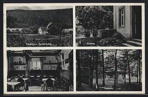 AK Reichenberg / Ufr., Gasthaus Guttenberg, Innenansicht der Bauernstube, Festplatz