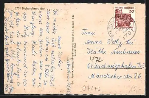 AK Bieberehren, Strassenpartie mit Gasthaus, Kirche, Fachwerkhaus