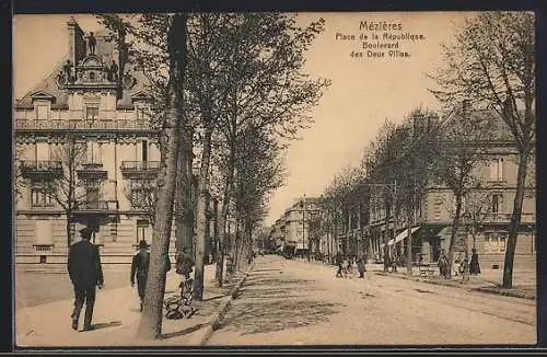 AK Mézieres, Place de la République, Boulevard des Deux Villes