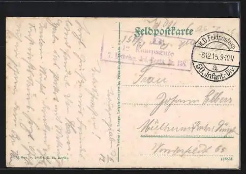 AK Pont-Faverger, Ortsansicht mit Strassenpartie