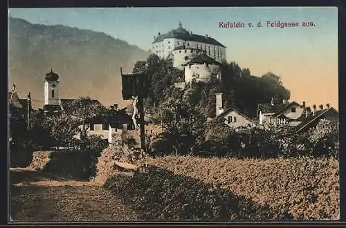 AK Kufstein, Blick v. d. Feldgasse auf den Ort