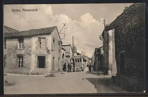 AK Epoye, Strasse im Ort