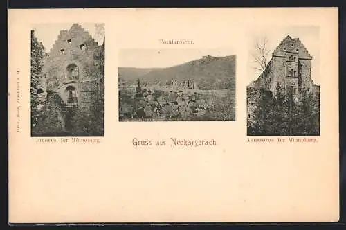 AK Neckargerach, Totalansicht, Aeusseres der Minneburg, Inneres der Minneburg
