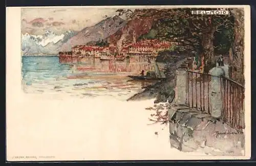 Künstler-AK Manuel Wielandt: Bellagio, Uferpartie
