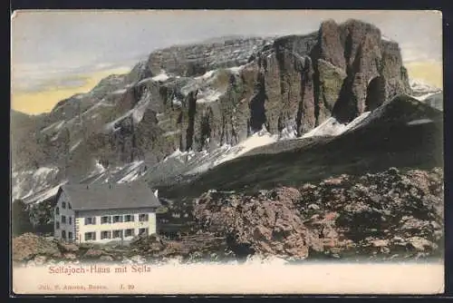 AK Sellajoch-Haus, Ansicht mit Sella