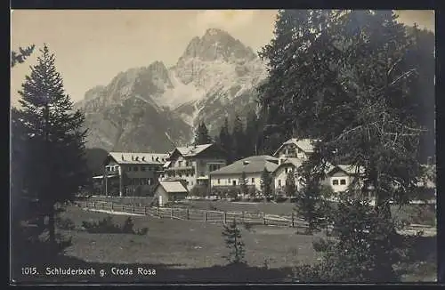 AK Schluderbach, Totalansicht g. Croda Rosa