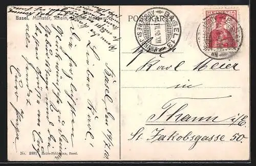 AK Basel, Münster, Rhein u. histor.Museum