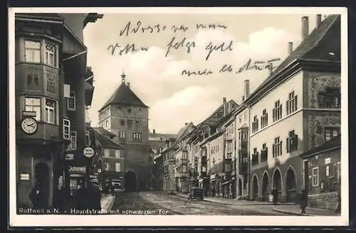 AK Rottweil a. N., Hauptstrasse mit schwarzem Tor