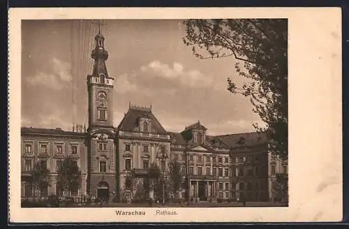 AK Warschau-Warszawa, Partie am Rathaus