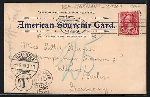 Lithographie Baltimore, MD, Mount Royal Station, Eutaw Place