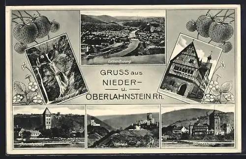 AK Lahnstein, Rathaus, Martinsschloss, Burg Lahneck