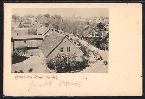 AK Schwarzenbek, Ortspartie aus der Vogelschau