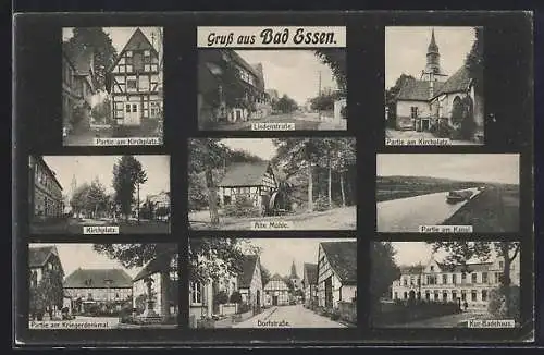 AK Bad Essen, Kur-Badehaus, Alte Mühle, Dorfstrasse