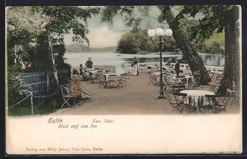 AK Eutin, Hotel Voss Haus, Blick auf den See