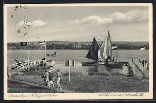 AK Heiligenhafen, Blick von der Lesehalle auf die Ostsee