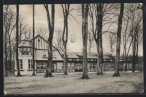 AK Schwartau, Gasthaus Waldhalle mit Bäumen