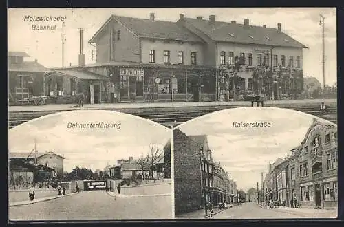 AK Holzwickede, Bahnhof - Gleisseite, Bahnunterführung, Kaiserstrasse