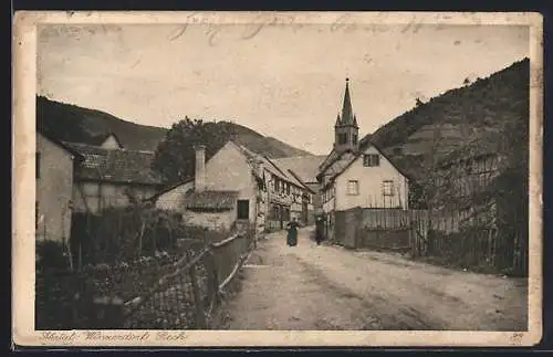 AK Rech / Ahr, Strassenpartie mit Kirche