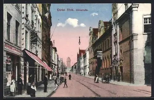 AK Düren / Rhld., Cölnstrasse mit Geschäften
