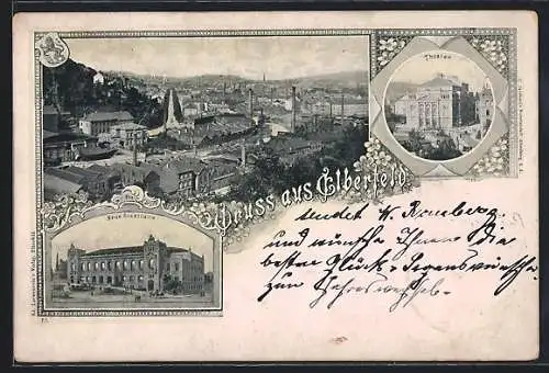AK Elberfeld, Teilansicht, Neue Stadthalle, Theater