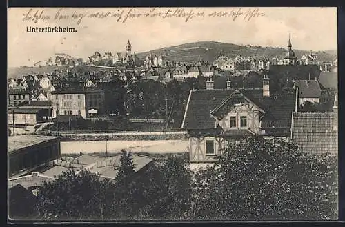 AK Stuttgart-Untertürkheim, Blick über die Dächer