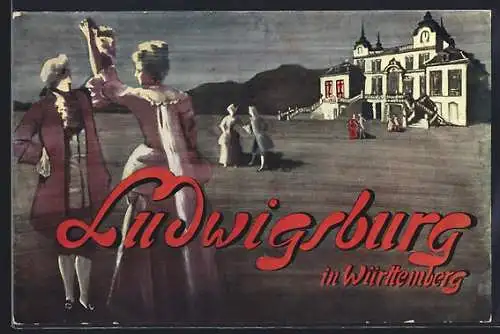 AK Ludwigsburg / Württemberg, Menuett, Plakatentwurf von A. Braun, Verein f. Fremdenverkehr