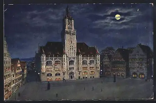 Künstler-AK Stuttgart, Rathaus