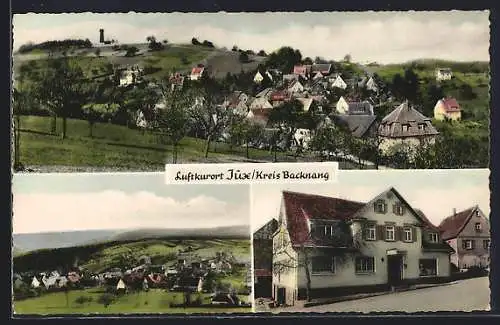 AK Jux / Backnang, Zwei Ortsansichten & Partie im Ort