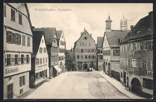 AK Waiblingen, Marktplatz mit K. Amtsgericht
