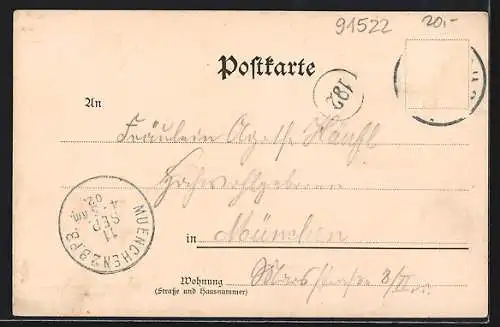AK Ansbach, Strassenpartie, Gumbertuskirche, Totalansicht