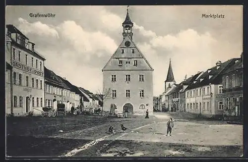 AK Grafenwöhr, Strassenpartie am Marktplatz