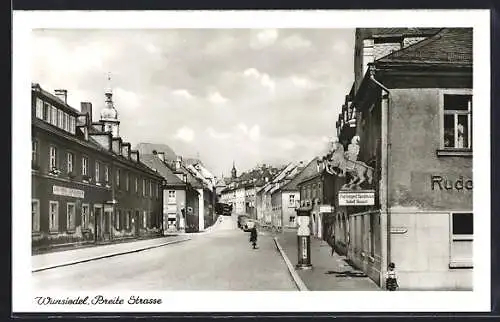 AK Wunsiedel, Breite Strasse mit Gasthaus Rudolf Neupert