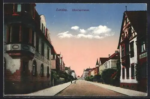 AK Landau / Pfalz, Blick in die Glacisstrasse