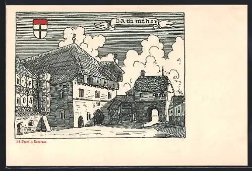 Künstler-AK Konstanz, Partie am Dammthor