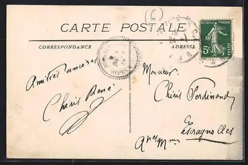 AK Fayence, Boulevard National et vue sur le village