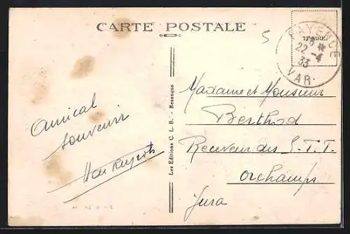 AK Fayence, Boulevard Gambetta et vue sur la ville