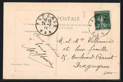 AK Fayence, Établissement de Bains et vue du village provencal