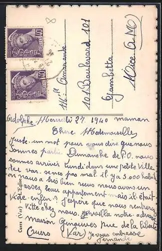 AK Grasse, Rue étroite avec vue sur la tour de l`horloge